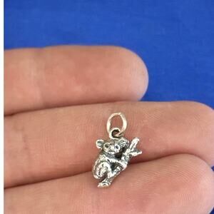 Sterling Silver 3D Oxidized Koala Bear Charm